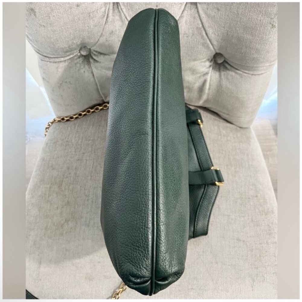 Dolce & Gabbana Green Pebbled Leather Fold-Over Bag - Picture 13 of 15